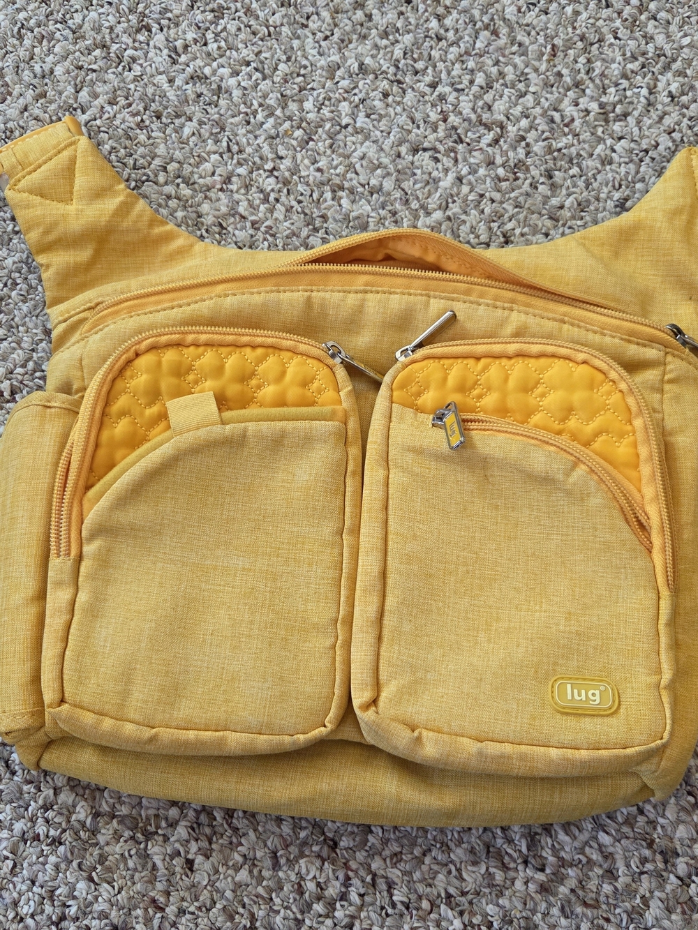 Lug Bright Yellow Quilted Front-Pocket Crossbody Bag